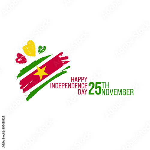 Suriname Independence Day Vector Template Design Illustration