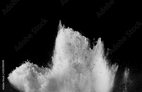 smoke powder explosion air background shape black dust explode flour inredient paint smoke splash cloud