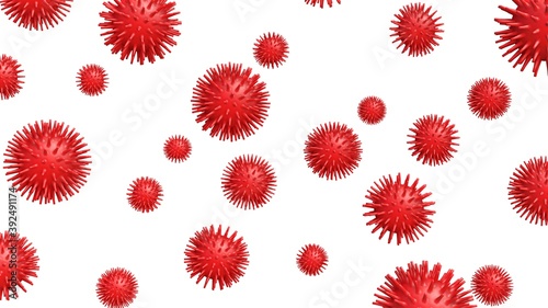Kind of virus image.Virus concept. Coronavirus,COVID-19,Influenza virus,Infection. 3D rendering illustration. 