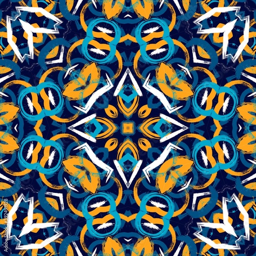 Pattern mosaic kaleidoscopic seamless generated texture, ornament, fragile, fractal, material, abstract render background