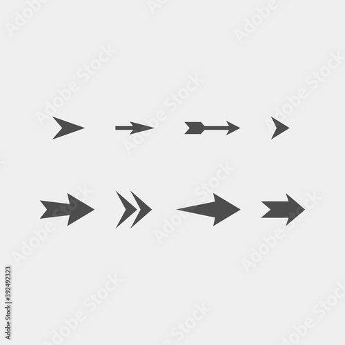 Arrows flat vector icons set