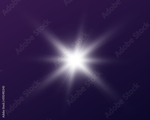  Light effect for backgrounds and illustrations. New star, bright sun.