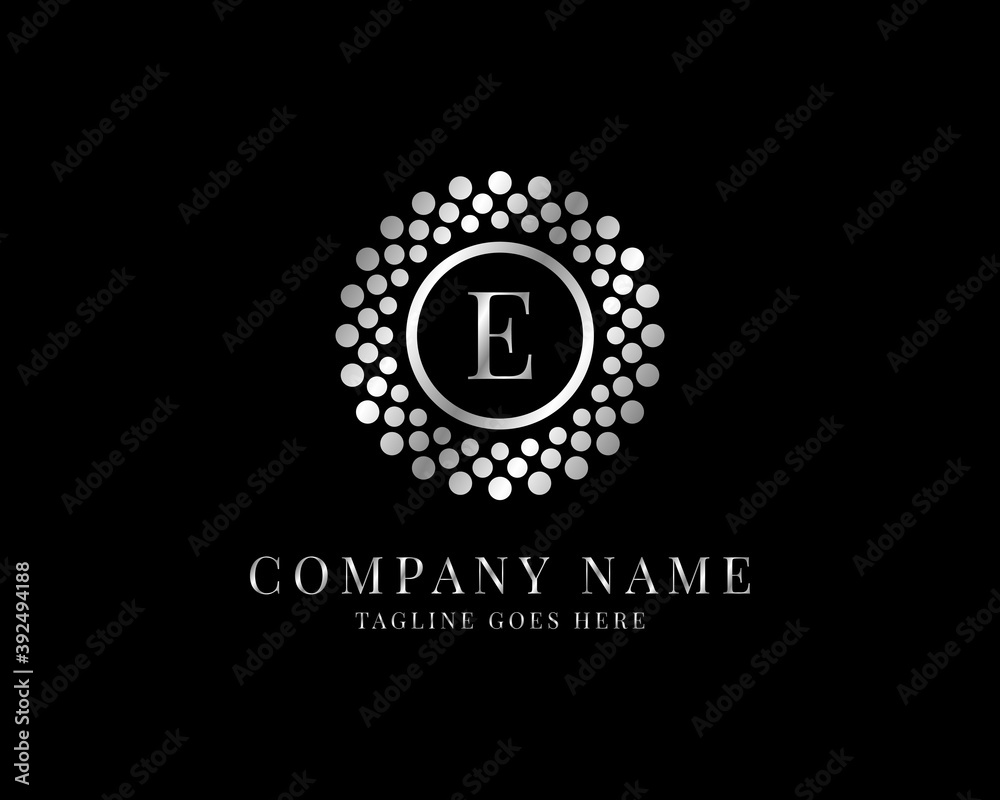 elegant circle letter E logo template