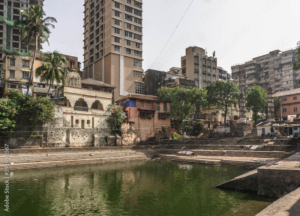 Banganga Tank is an ancient water reservoir that is part of the Valkeshwar temple complex at Malabar Hill in Mumbai in India