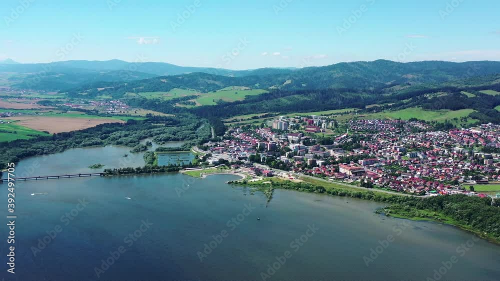 Aerial view of the recreational zone in the town of Namestovo in Slovakia Aerial view of the recreational zone in the town of Namestovo in Slovakia