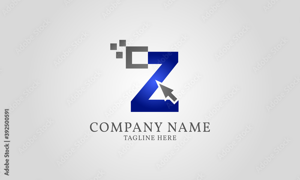 mouse click pixel digital letter Z mouse click pixel digital letter Z