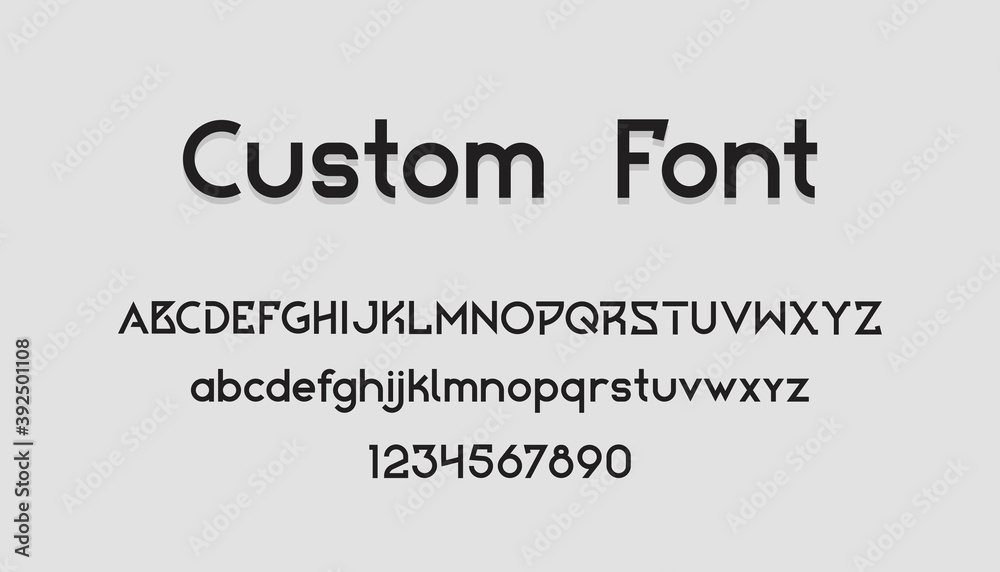 Geometric font. Uppercase and lowercase letters and numbers. Collection English text symbols for creative logo design and poster advertisement headers. Typographic mockup, vector minimalist typeface Geometric font. Uppercase and lowercase letters and numbers. Collection English text symbols for creative logo design and poster advertisement headers. Typographic mockup, vector minimalist typeface