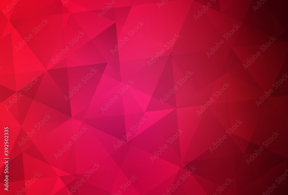 Light Red vector triangle mosaic background.