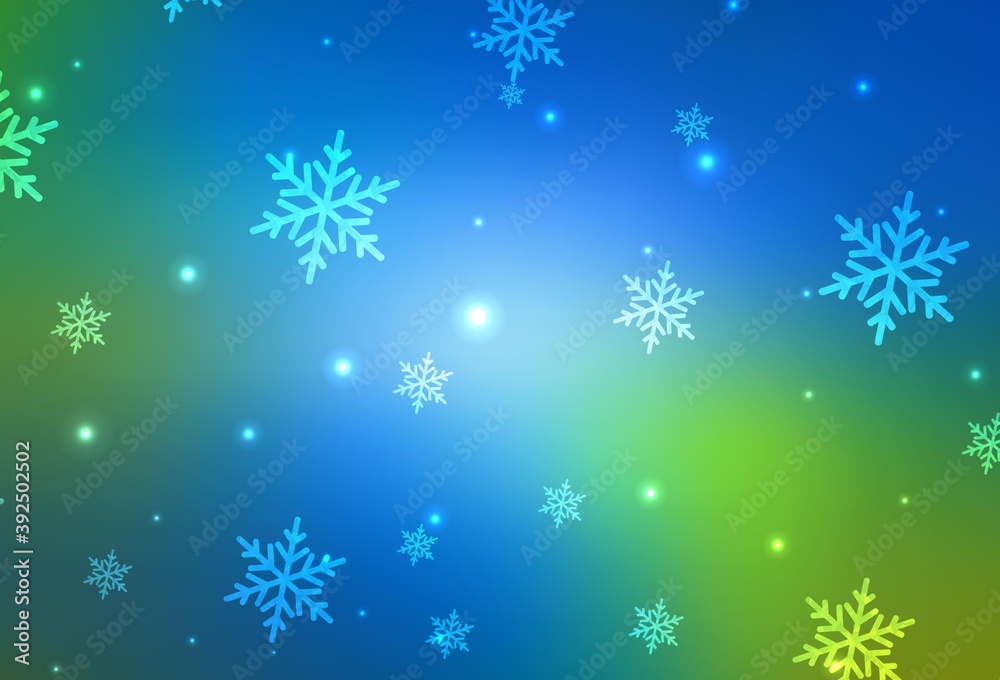 Light Blue, Green vector template in carnival style.