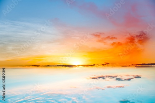 background sky at sunset and dawn . Paradise heaven . Dramatic nature background . Journey of the Soul . © yaalan