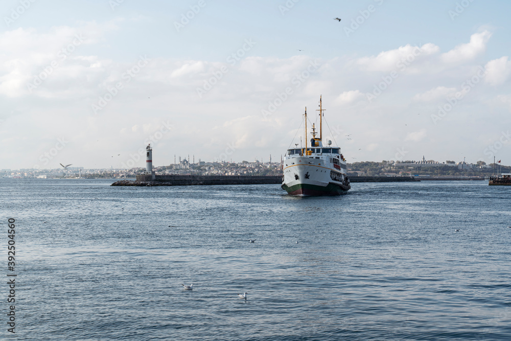View of Istanbul and ferry