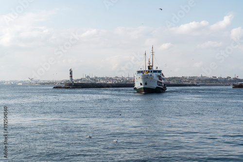 View of Istanbul and ferry