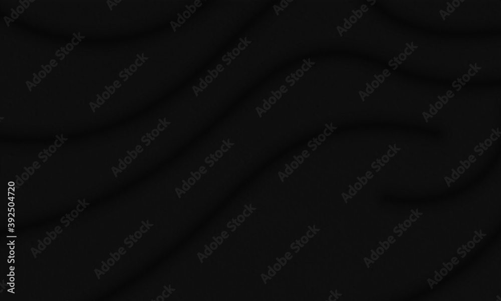 Black wavy fabric background.
