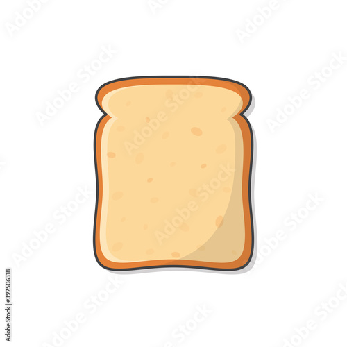 Slice Of Bread Vector Icon Illustration. Toasted Bread Slice For Breakfast. Bakery Pastry Product