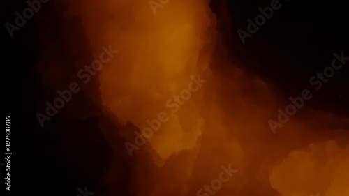 Beautiful orange nebula in cosmos far away 3d render