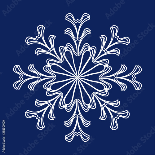 The white snowflake icon is insulated against a blue background.