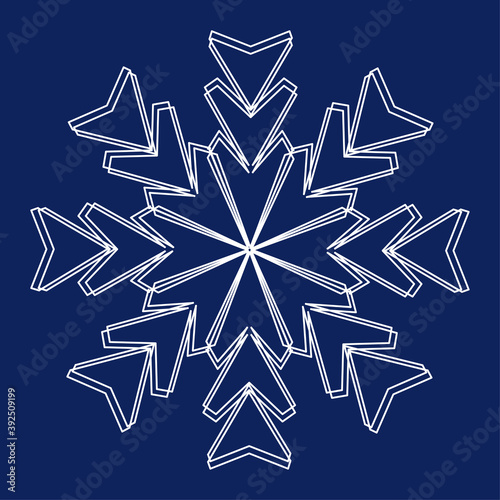 The white snowflake icon is insulated against a blue background.