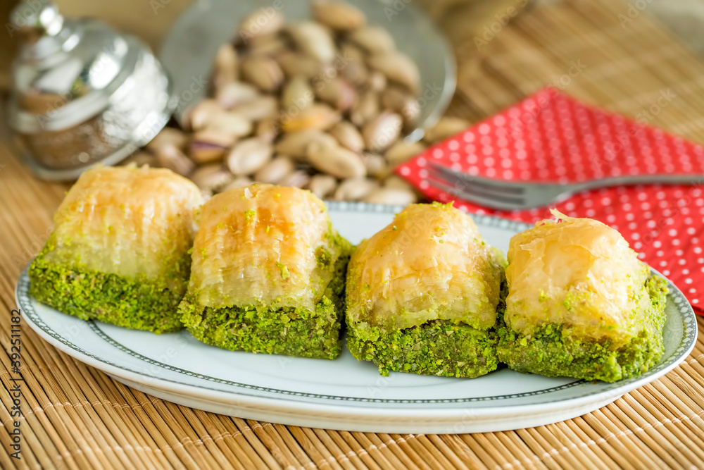 Turkish kitchen; Traditional delicious Turkish desserts; Baklava