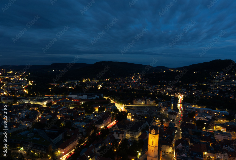 Fototapeta premium Jenas skyline in the night with a longepxosure