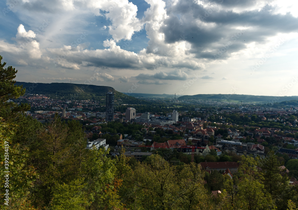 Viewpoint in jena at summer at autumn from landgrafen