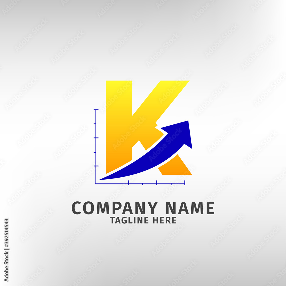 letter K traffic sales icon logo template for marketing company and financial or any other business letter K traffic sales icon logo template for marketing company and financial or any other business