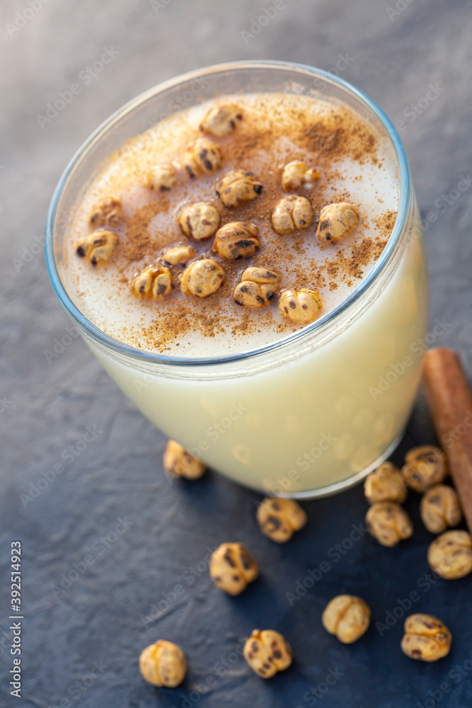 Boza or Bosa, traditional Turkish drink with roasted chickpea Boza or Bosa, traditional Turkish drink with roasted chickpea
