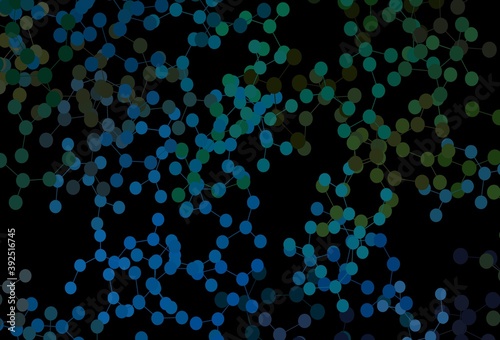 Dark Blue, Green vector backdrop with artificial intelligence data. © smaria2015