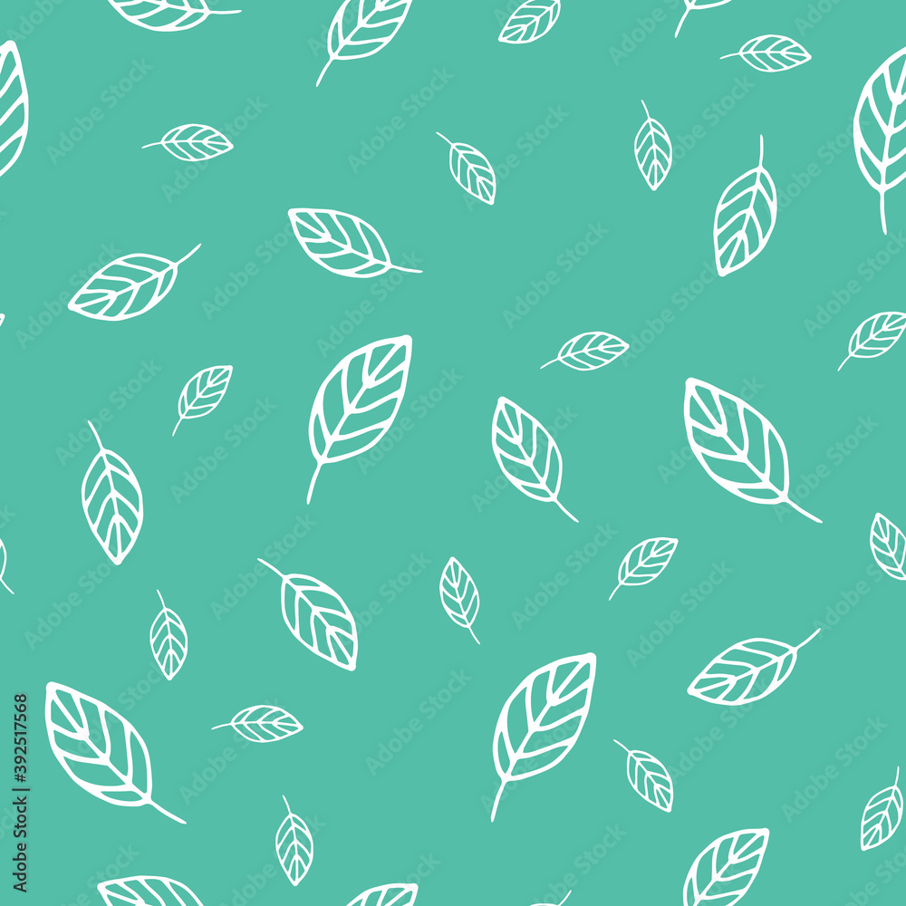 Seamless vector pattern of leaves drawn by hand. Seamless vector pattern of leaves drawn by hand.