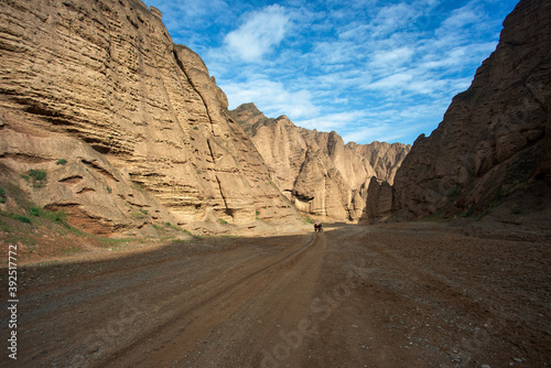 The canyon path is in Yinma Gully.Gansu Province  China.