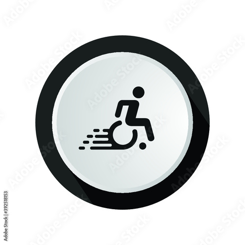 Speedy Wheelchair in circle. Vector illustration. Speedy Wheelchair line Icon