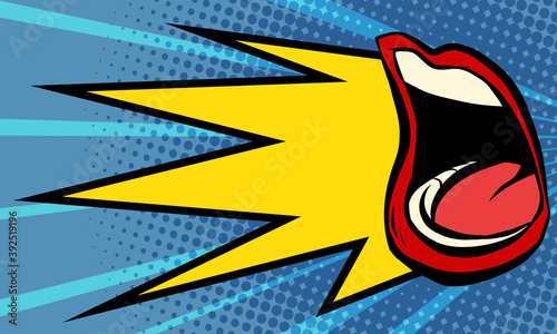 pop art female mouth scream
