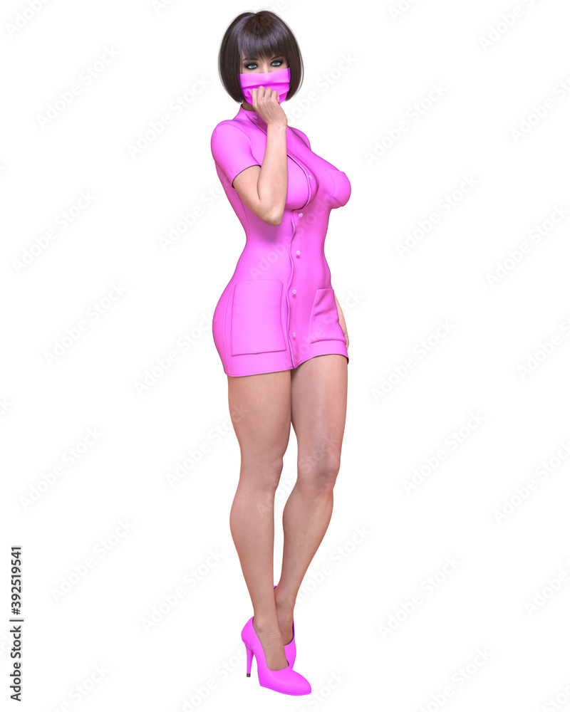 Beautiful woman doctor in sterile medical mask. Beautiful woman doctor in sterile medical mask.