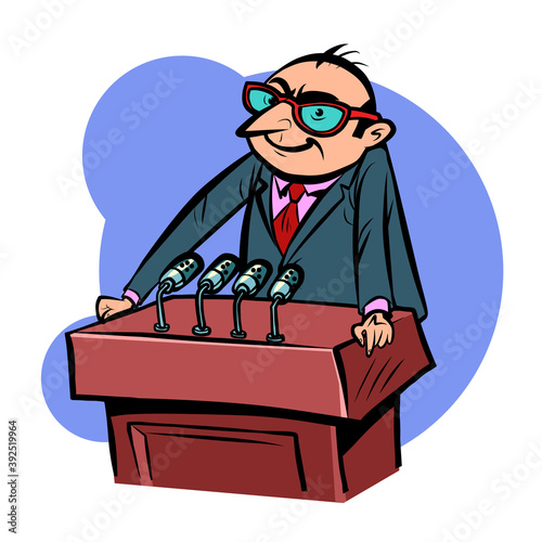 kind with a smile speaker man on the podium