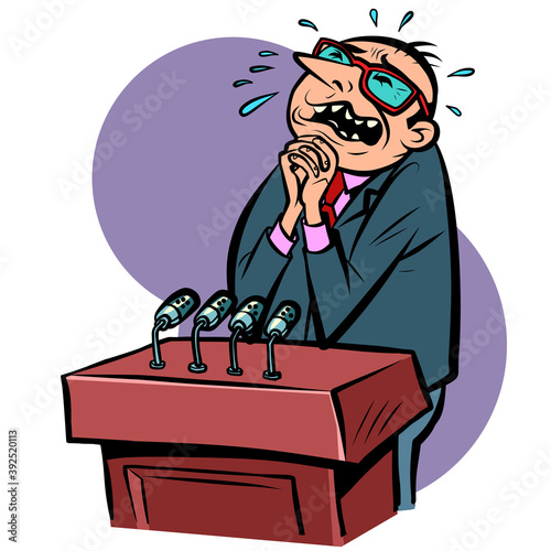 weeping speaker man on the podium