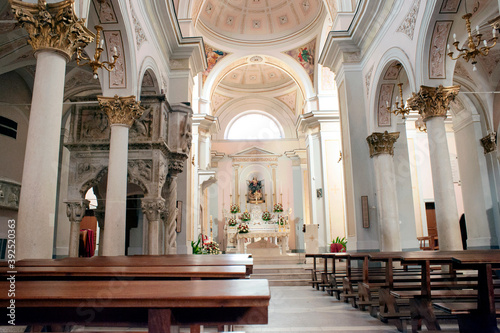 Interior of the old Cathedral Santa Maria Maggiore  Teggiano  Salerno  Italy