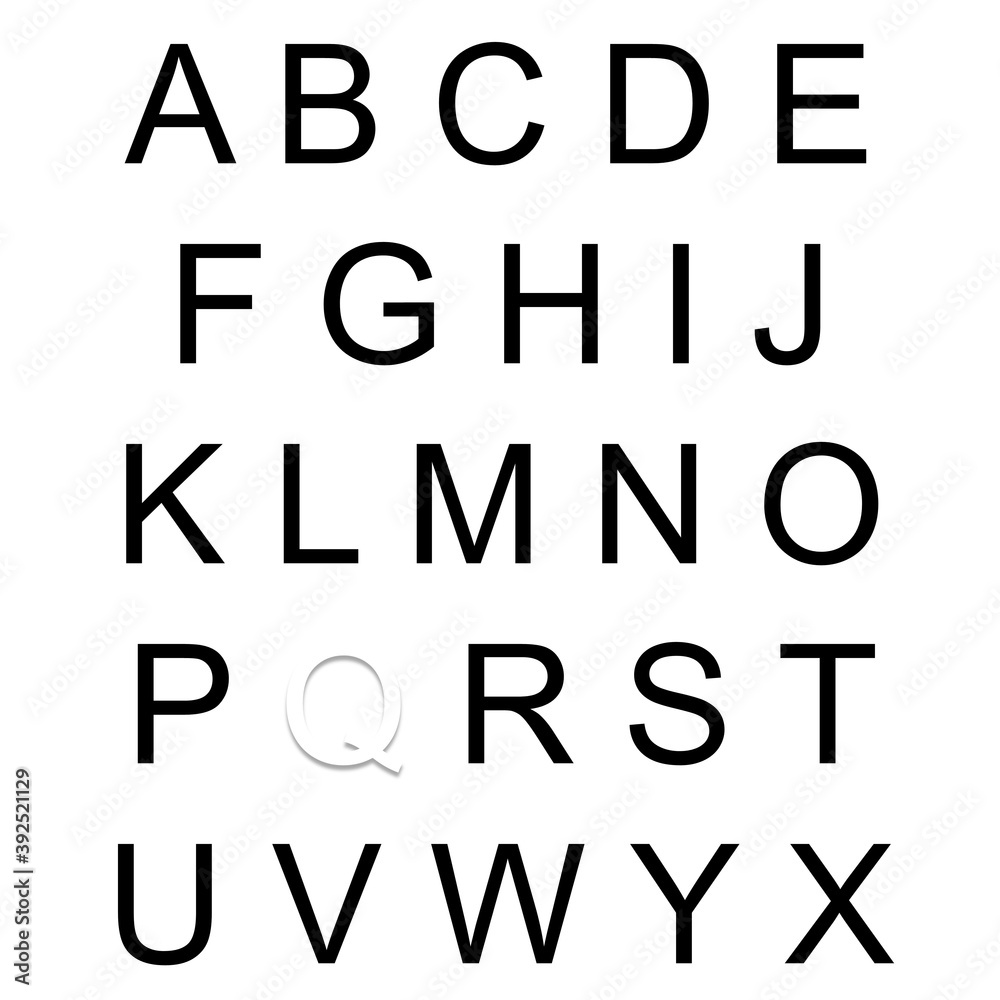 Alphabet with emphasis on the Q