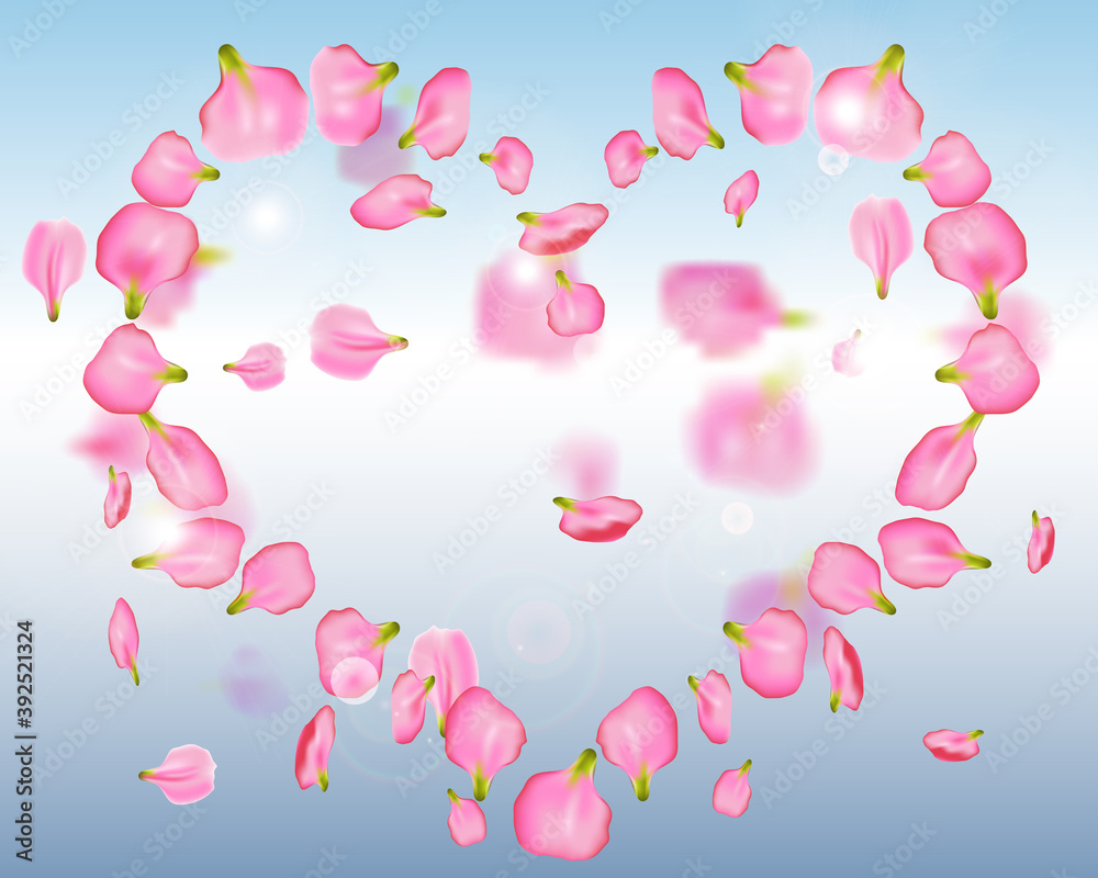 Falling Roses Petals From The Sky Stock Photo - Download Image Now