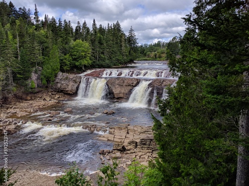 shallow waterfall in the forest