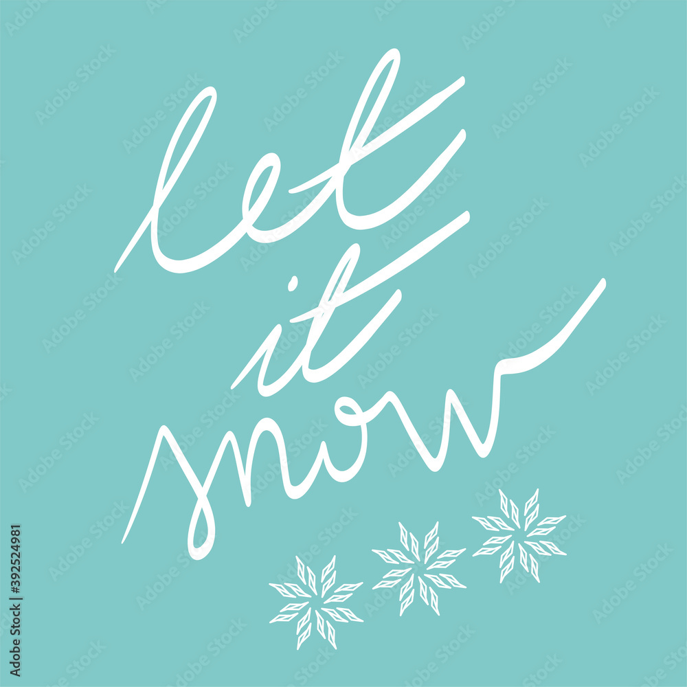 Fototapeta premium Colorful seasonal card. Winter mood. Snowflake icon. Christmas icon. Vector illustration.