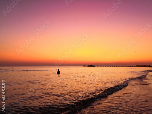 beautiful sunset over the sea © kapralov