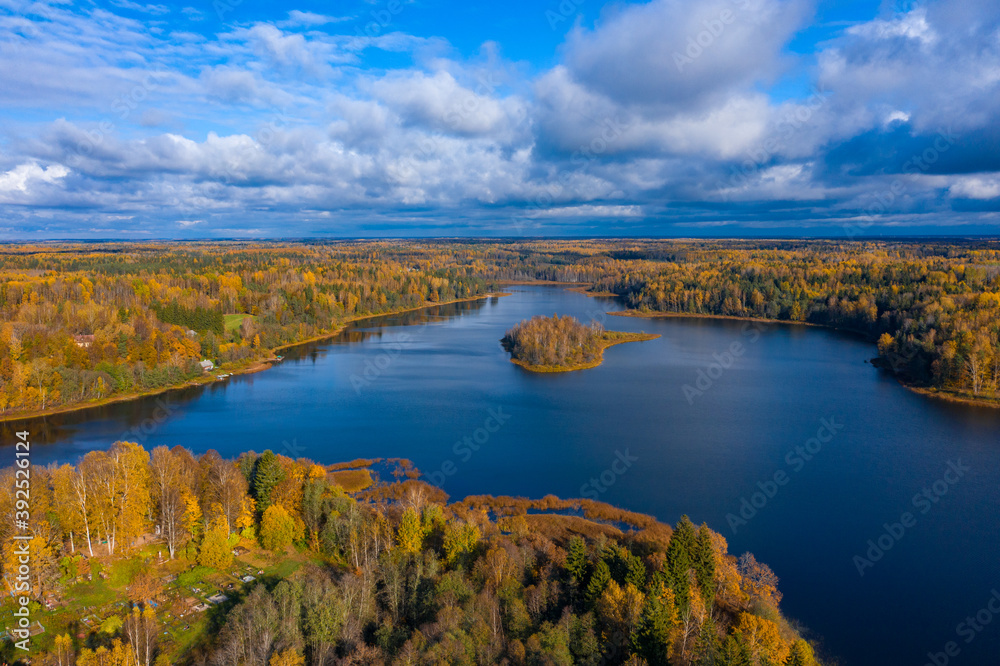 Northern nature Karelia. Landscape Russia. Landscape of Lake Ladoga. Shkery Karelia. Russia autumn day. Concept - traveling on yacht in Karelia. Excursions over Ladoga. Tourism in Russia.