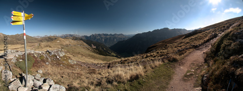 View from Maschgenkamm towards the Churfirsten, Flumserberg in the Swiss Alps photo
