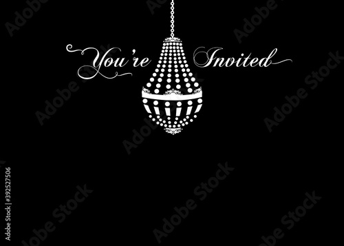 vintage chandelier, vector