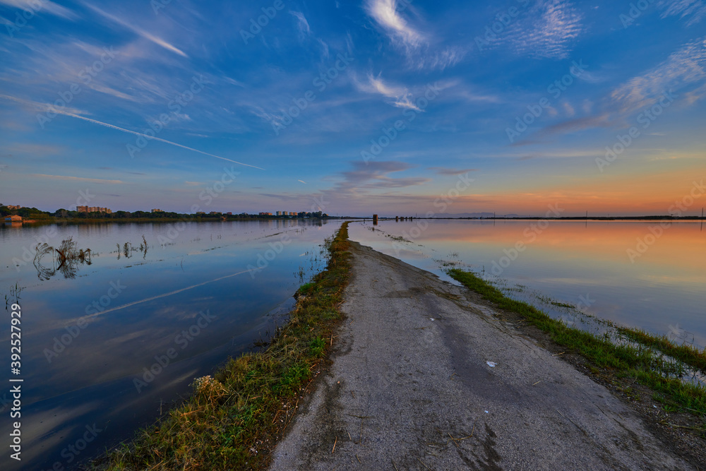 An incredible sunset in the lagoon of Valencia