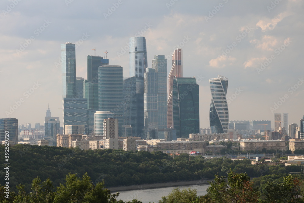 view of the skyscrapers Moscow city