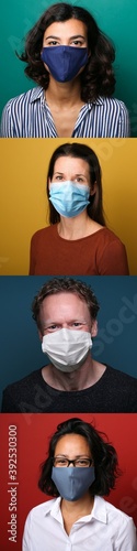 Beautiful people wearing a mouth mask