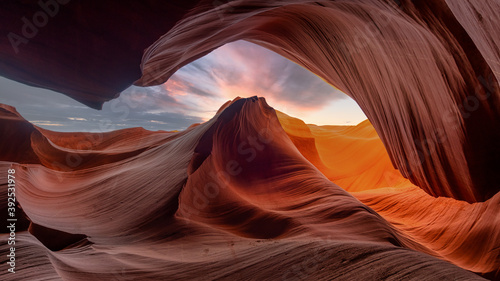 antelope canyon deep blue sky - background travel concept © emotionpicture
