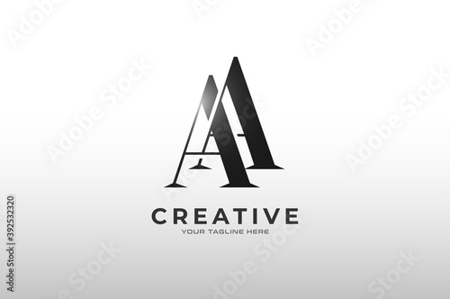 Initial letter A and A logo isolated on white background, Flat Logo Design Template, vector illustration