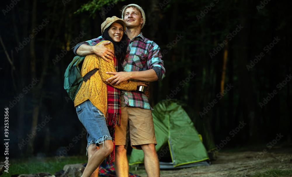 Young couple in love outdoor. Couple in love. Sensual. Forest. 
