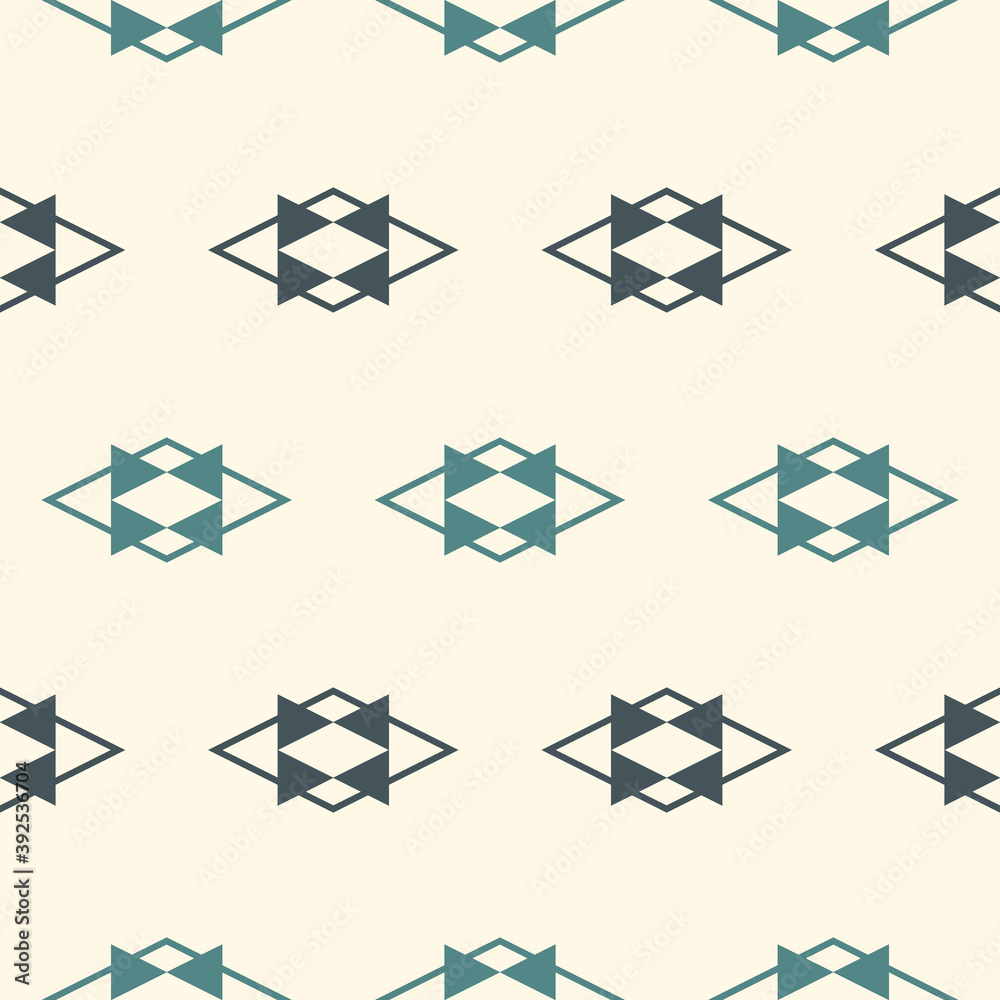 Geometric seamless pattern. Minimal style print. Diamond, rhombus motif ornament. Simple linear geo shapes background